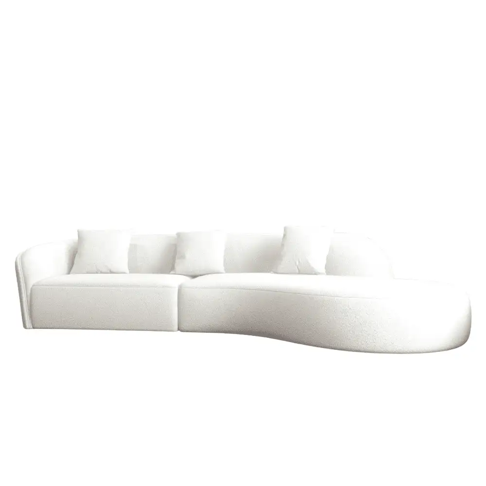 White Curve Sectional Sofa - Image 2