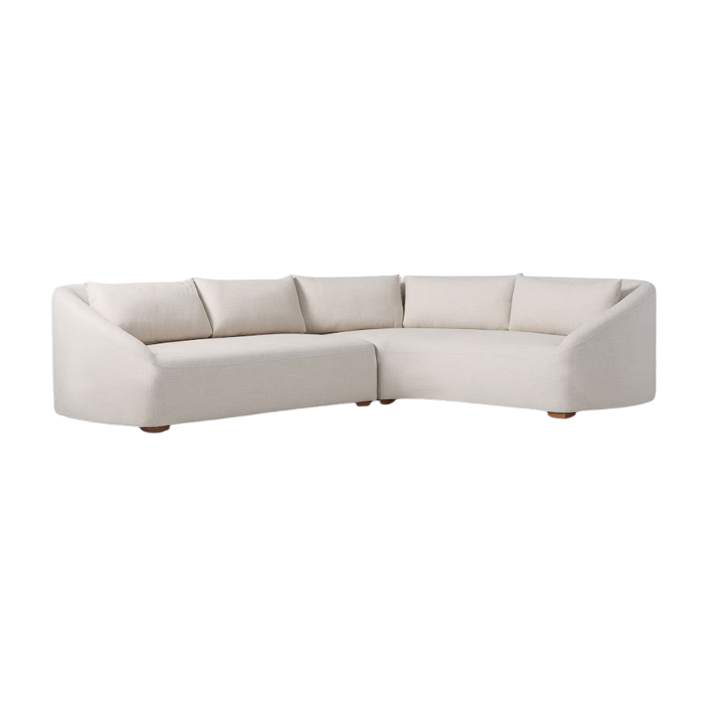 Beige Curve Sectional Sofa - Image 2