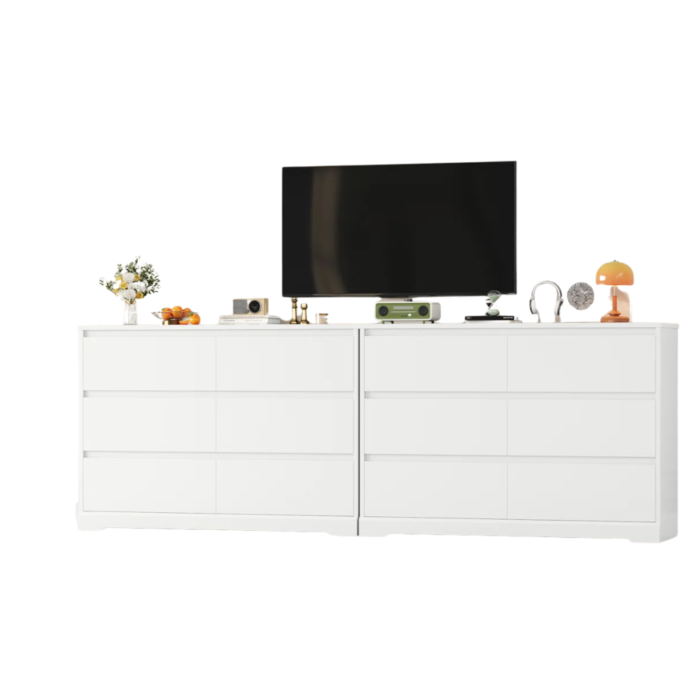Modern White Six-Drawer Dresser - Image 2
