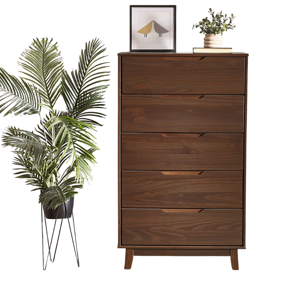 Mid-Century Dark Finish Dresser - Image 2
