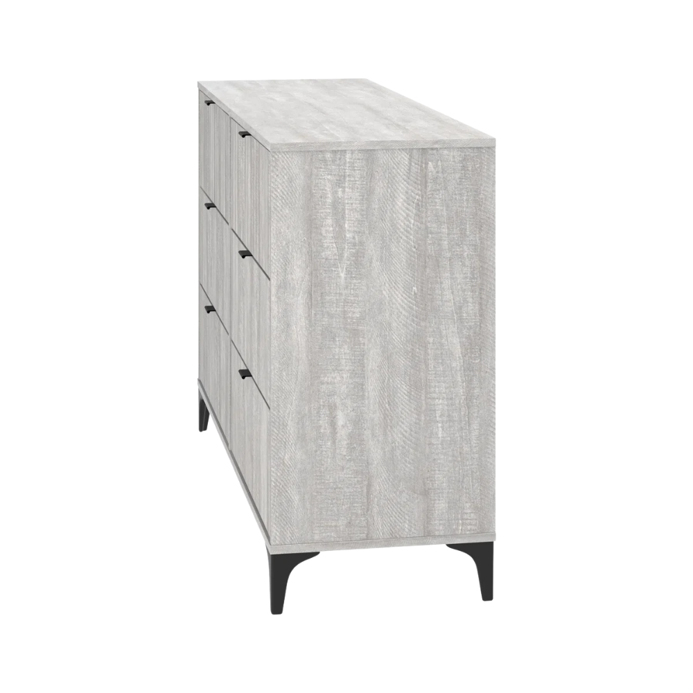 Modern Gray Ribbed Dresser - Image 3