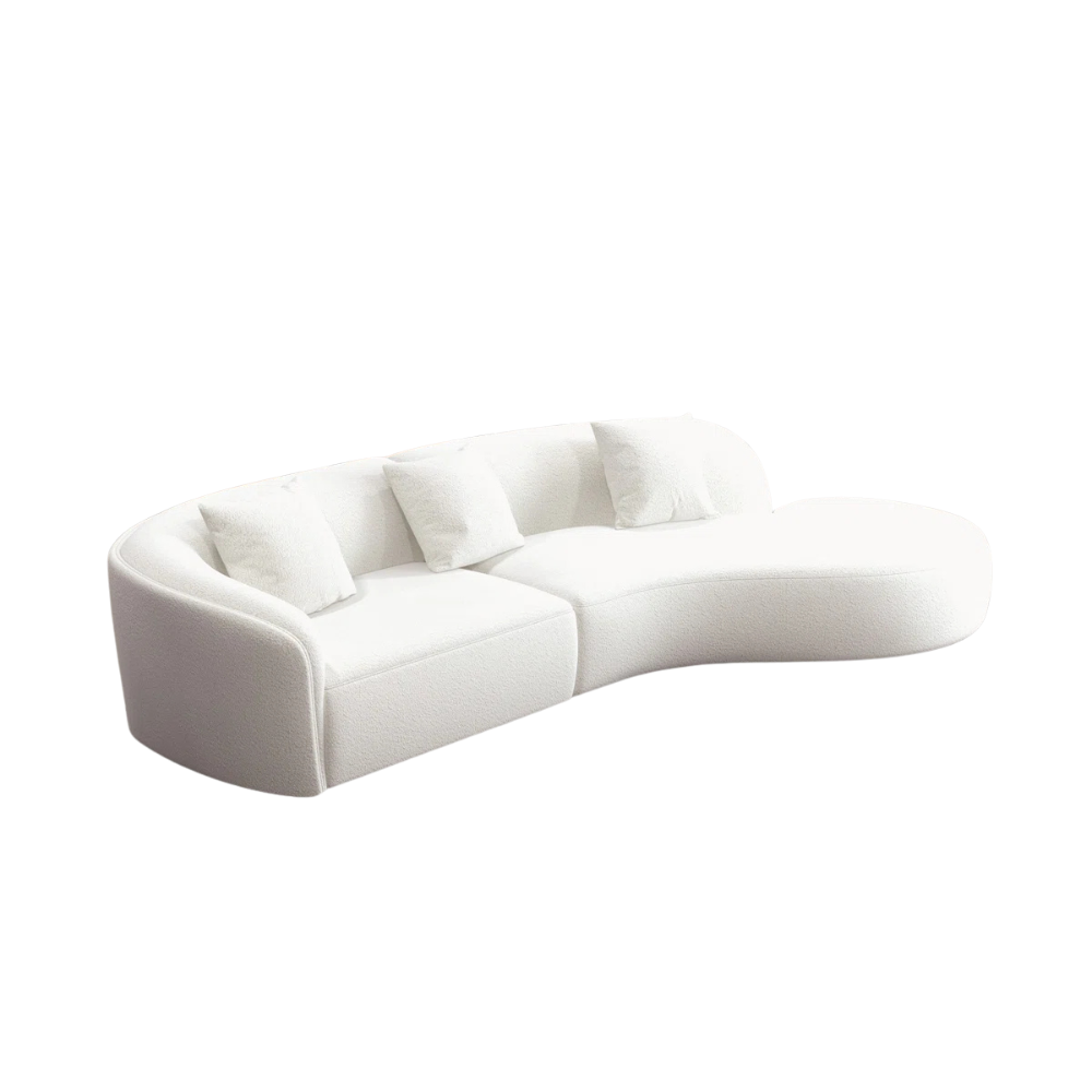White Curve Sectional Sofa - Image 4