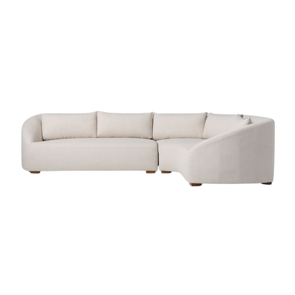 Beige Curve Sectional Sofa - Image 4