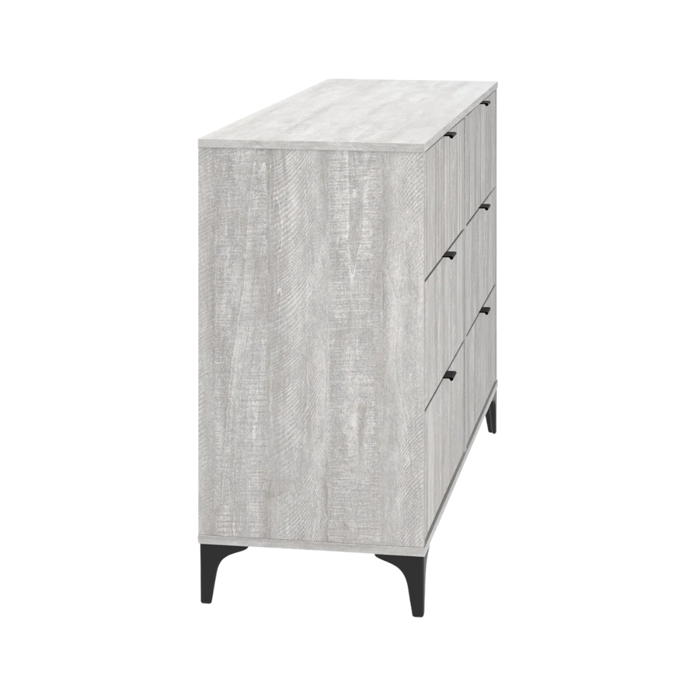 Modern Gray Ribbed Dresser - Image 4