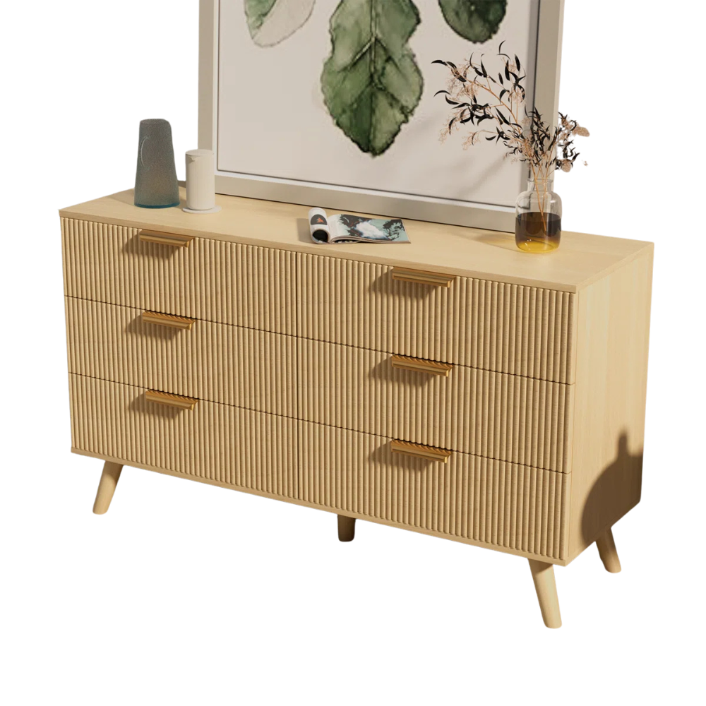Ribbed 5-Drawer Dresser - Image 4