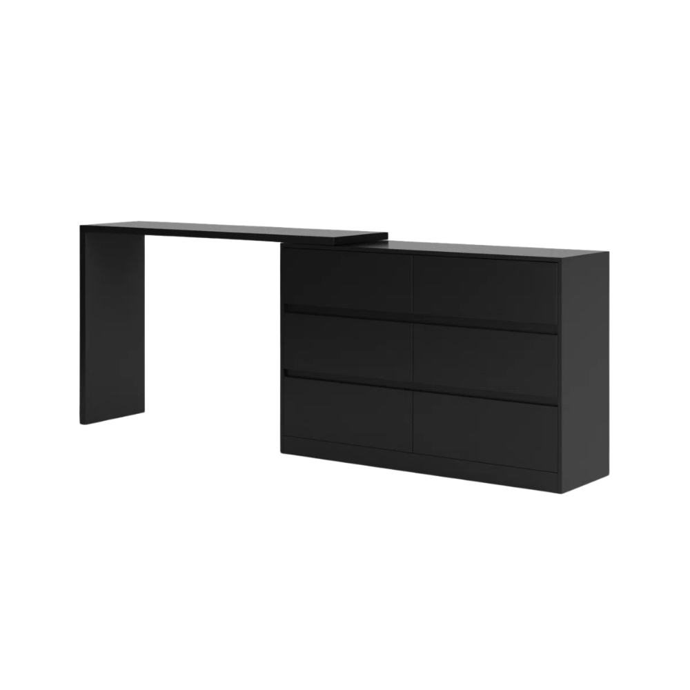 Black Desk & Dresser Combo - Image 4