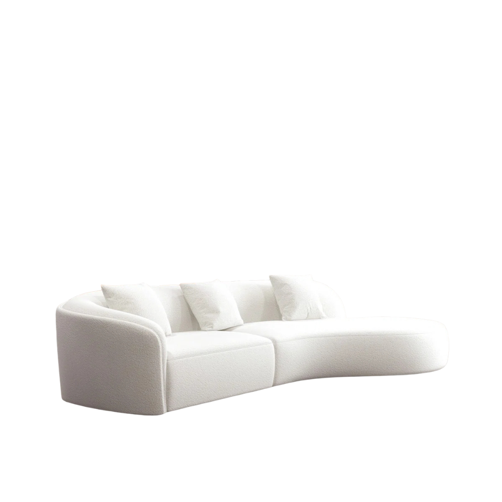 White Curve Sectional Sofa - Image 5