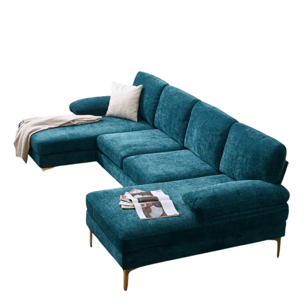 Beige Gold Sectional Sofa - Image 5