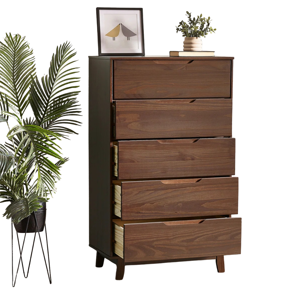 Mid-Century Dark Finish Dresser - Image 6