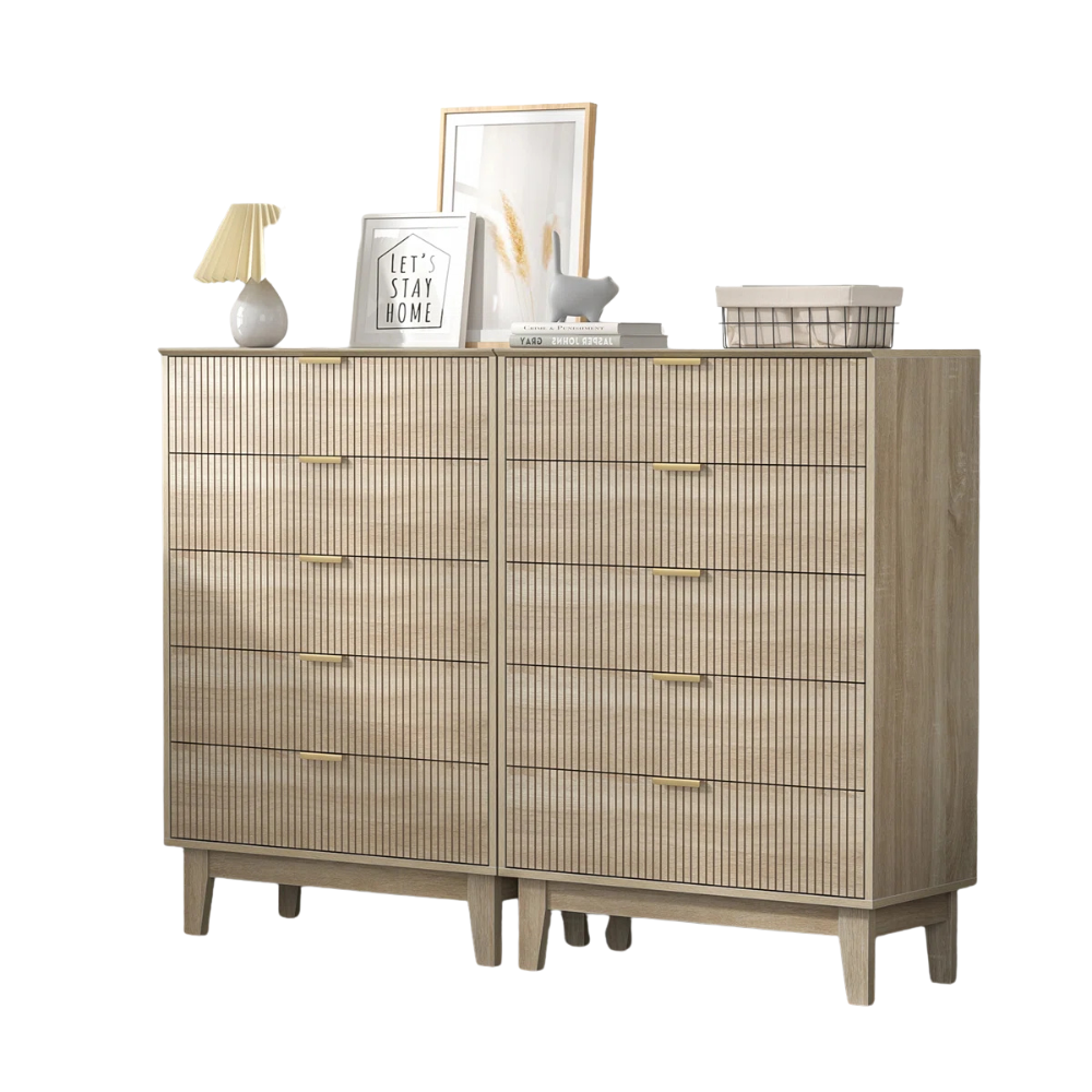 Modern Ribbed Dresser - Image 6