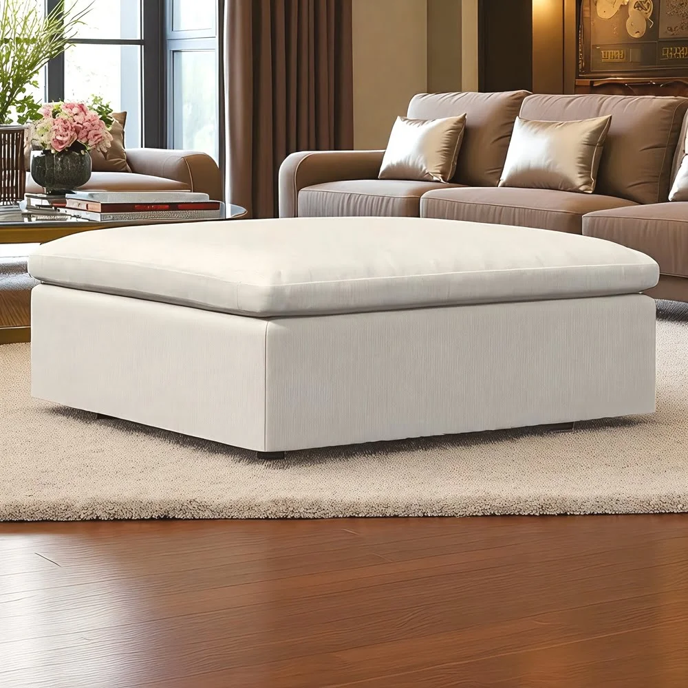 Beige Classic Ottoman