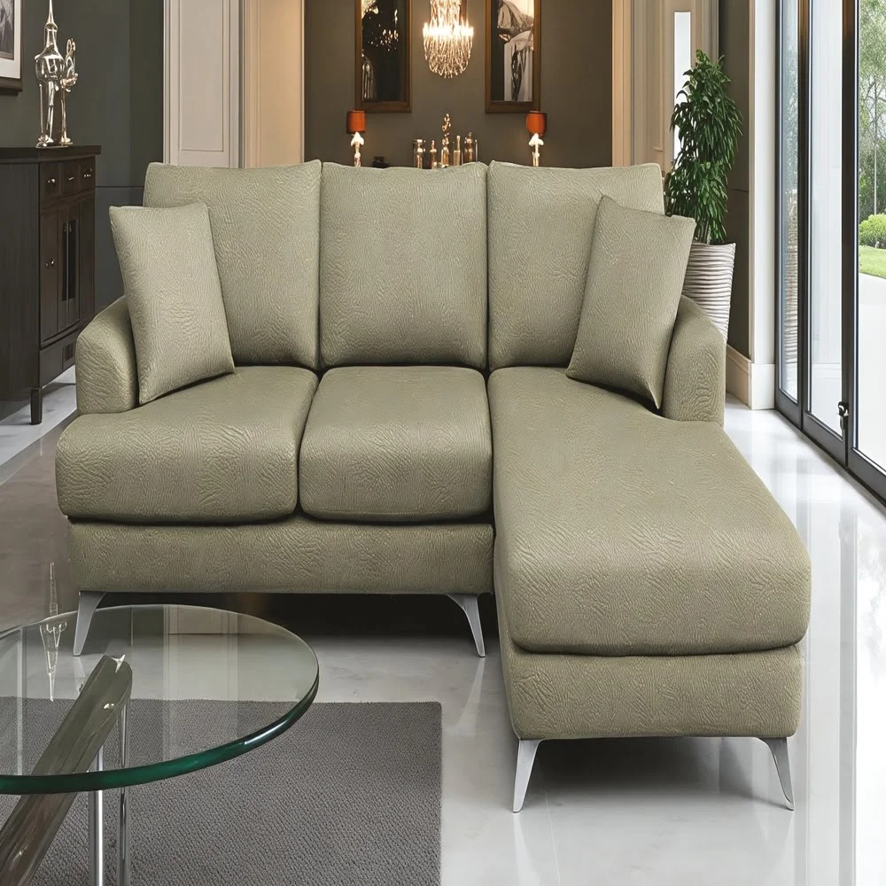 Charcoal Velvet Sectional Sofa