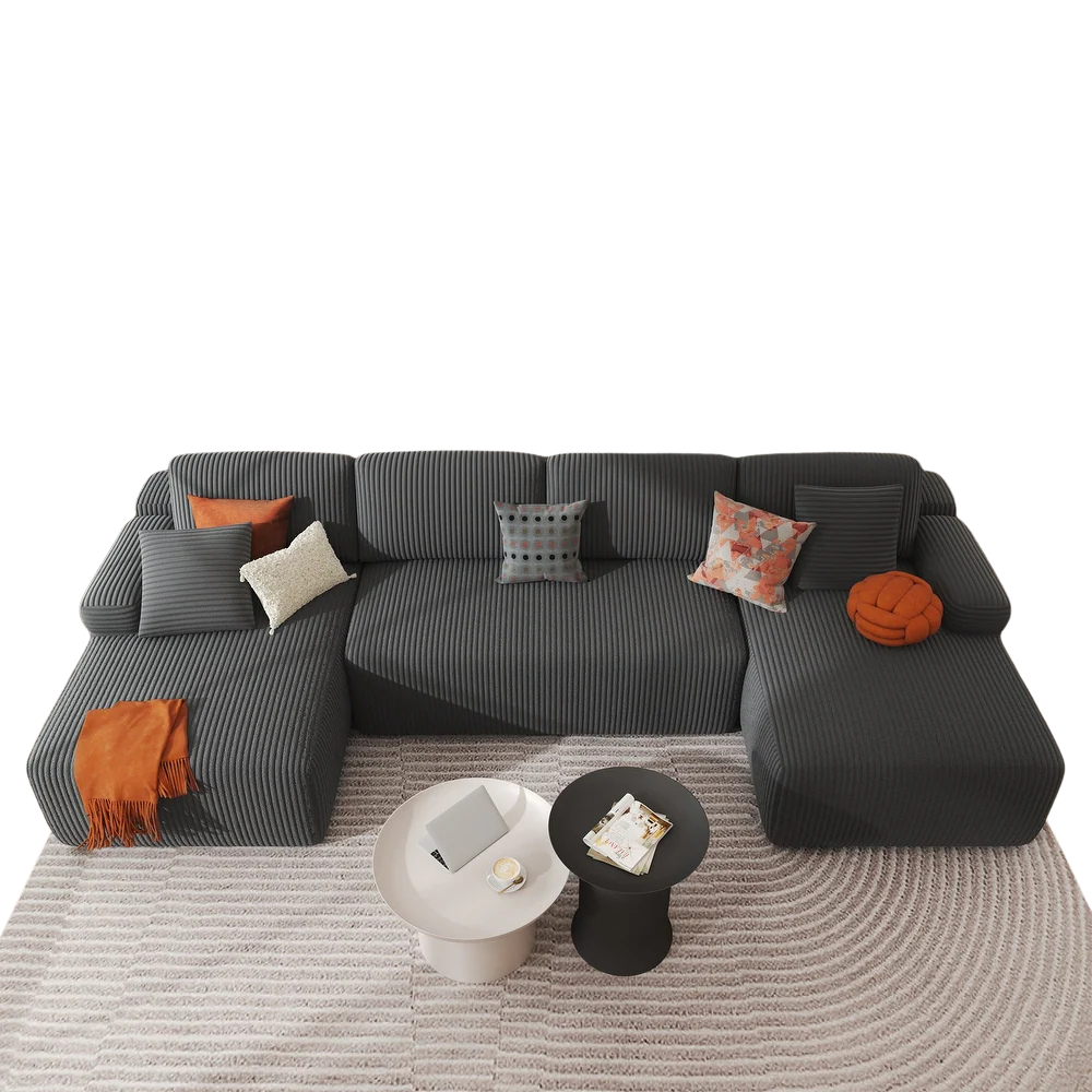 Cream L-Shape Sectional Sofa - Image 2