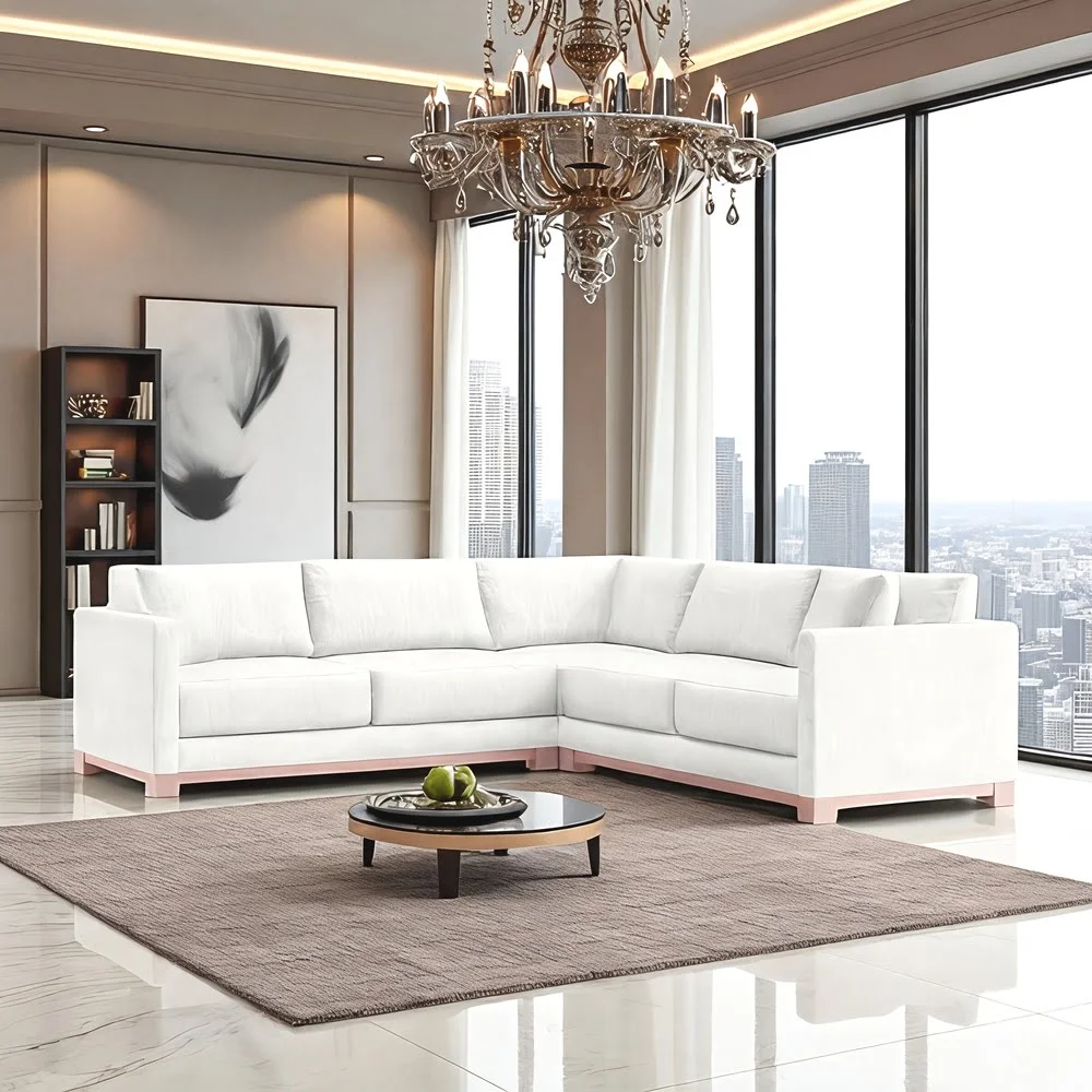 Creme L-Shape Sofa