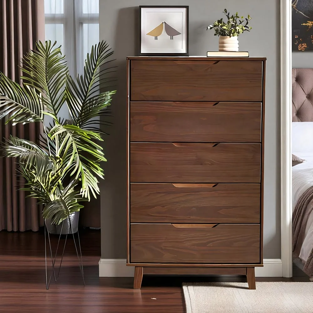 Mid-Century Dark Finish Dresser