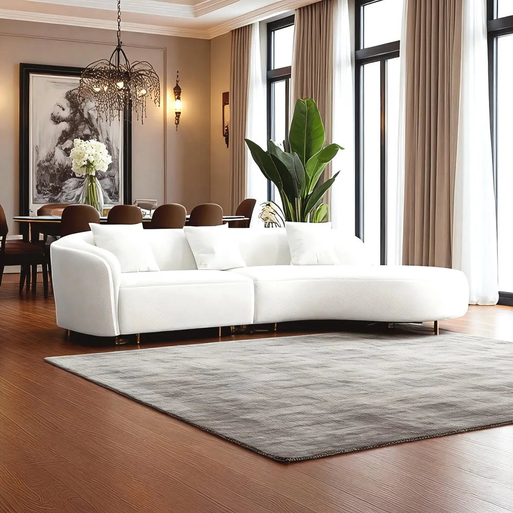 White Curve Sectional Sofa
