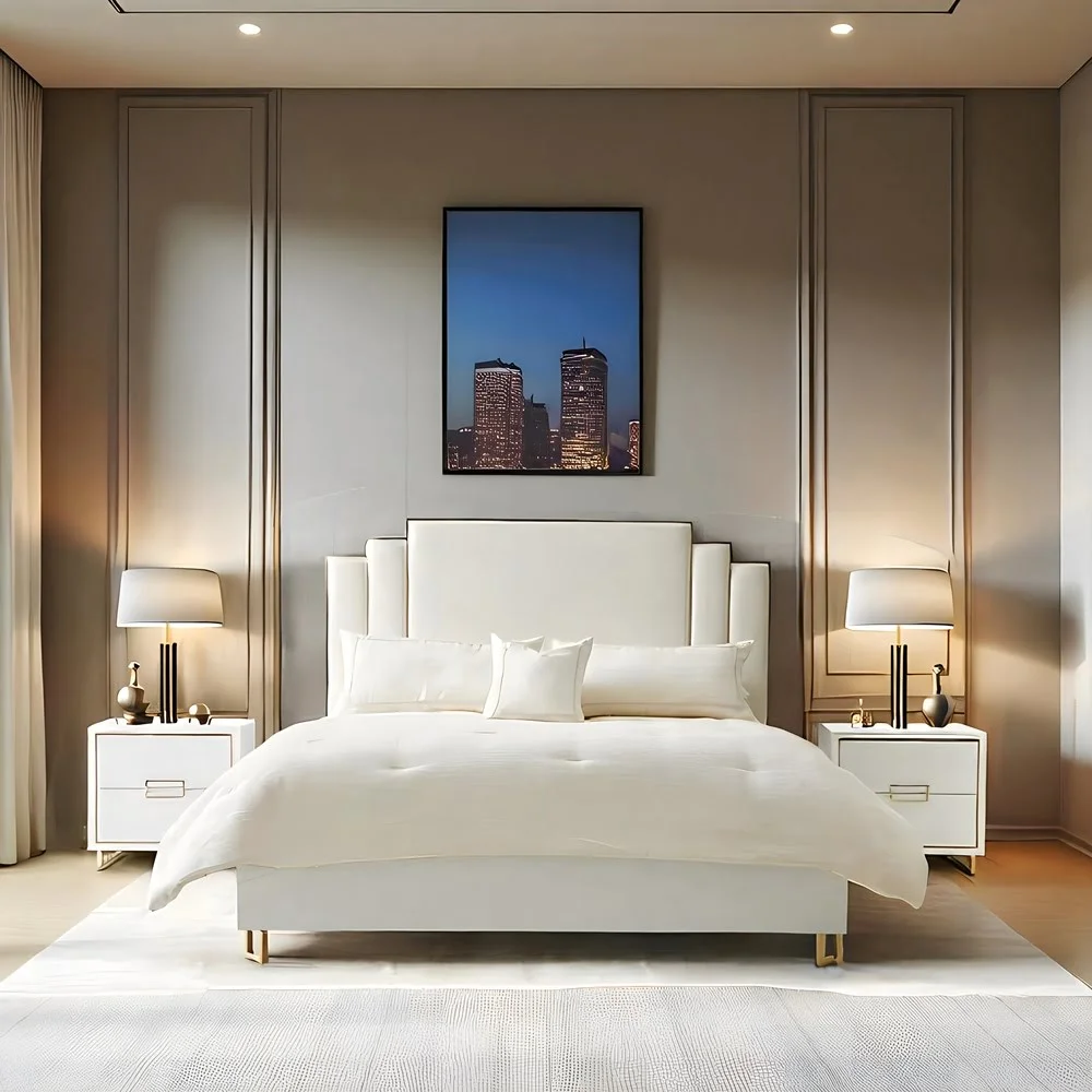 White Gold Elegance Bed