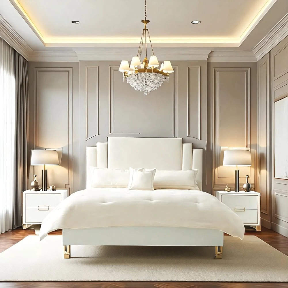 White Gold Elegance Bed