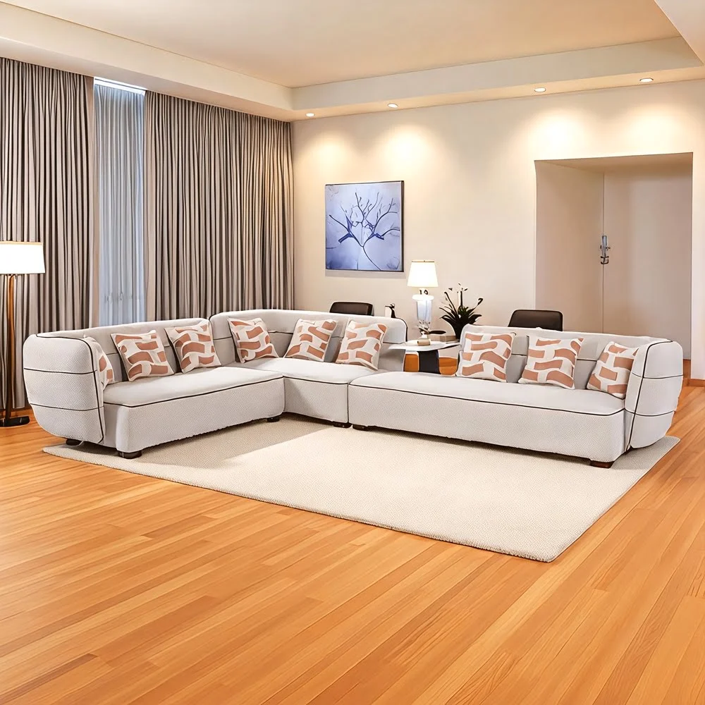 Harmony Beige L-Shaped Sectional Sofa