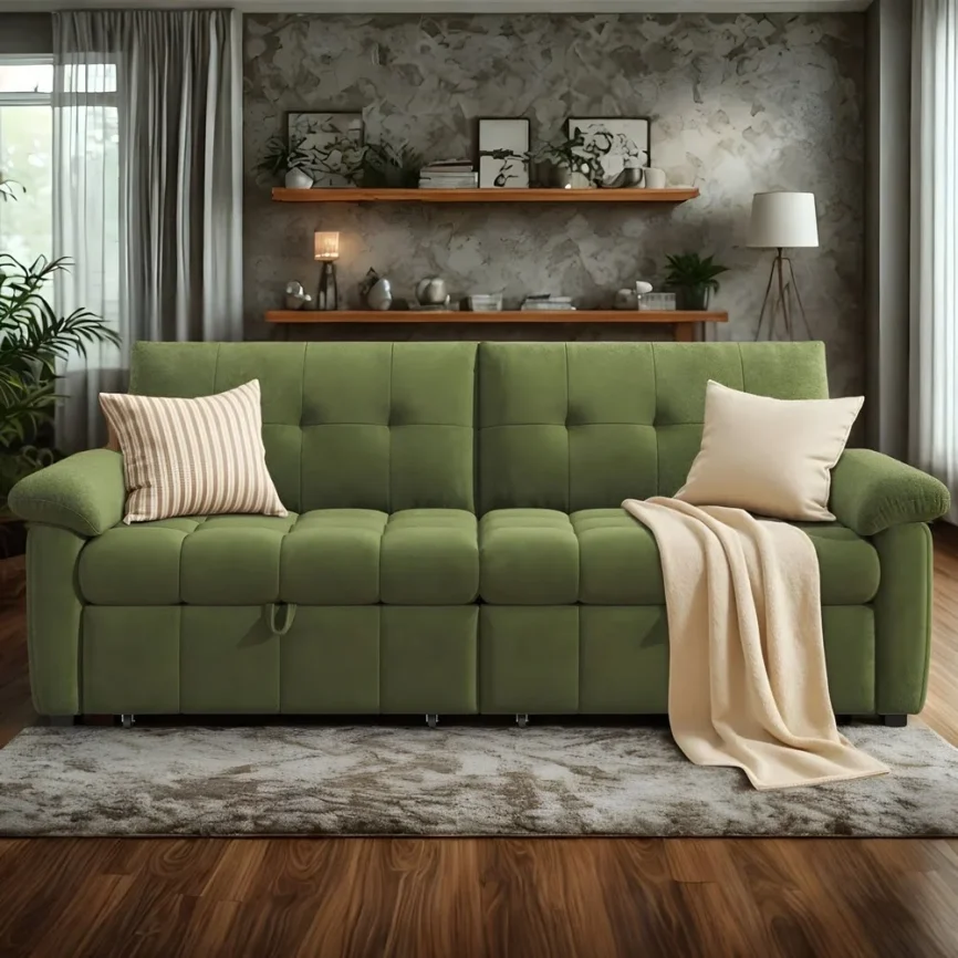 Emerald Tuft Convertible Sofa Bed