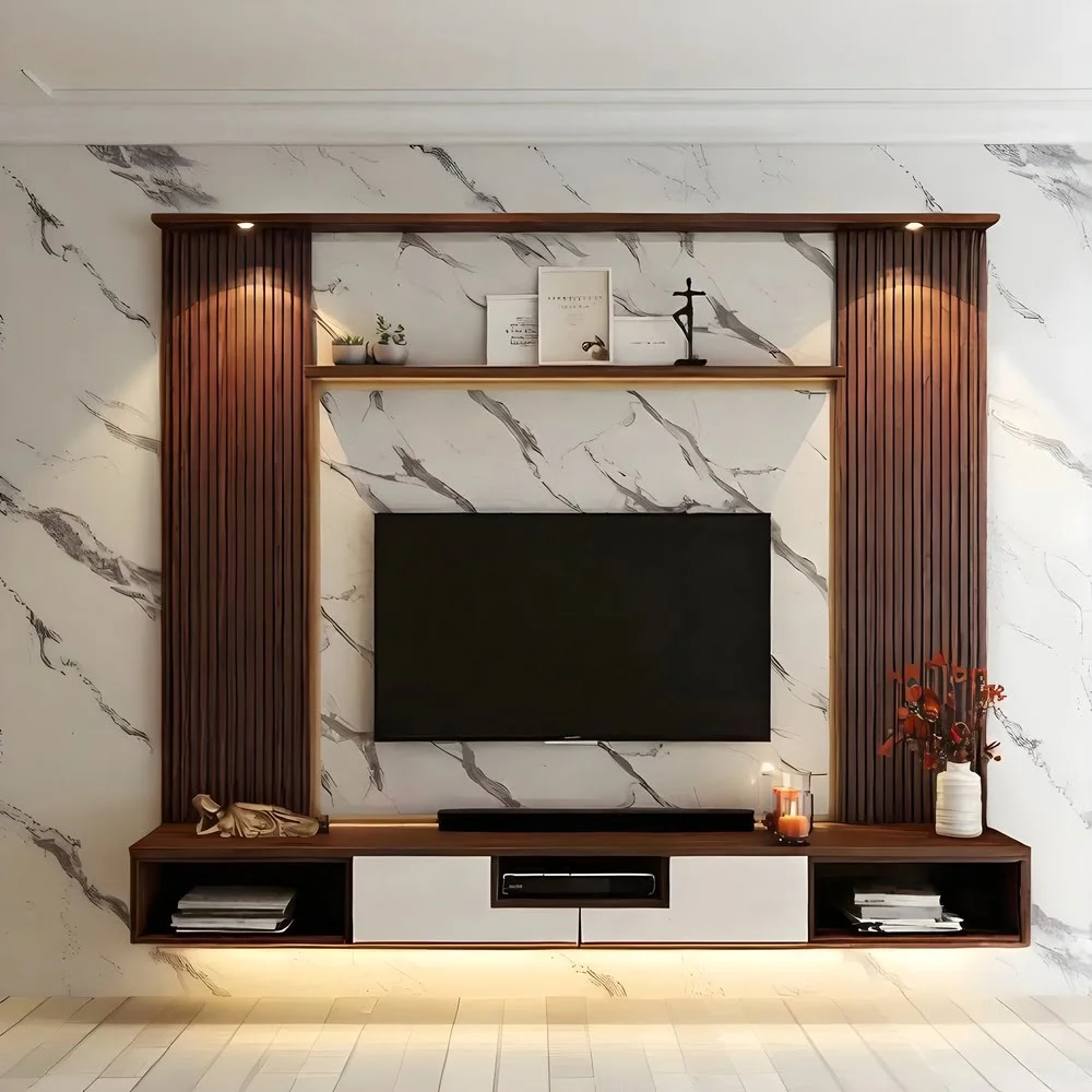 Harmony Slat Wall-Mounted TV Unit