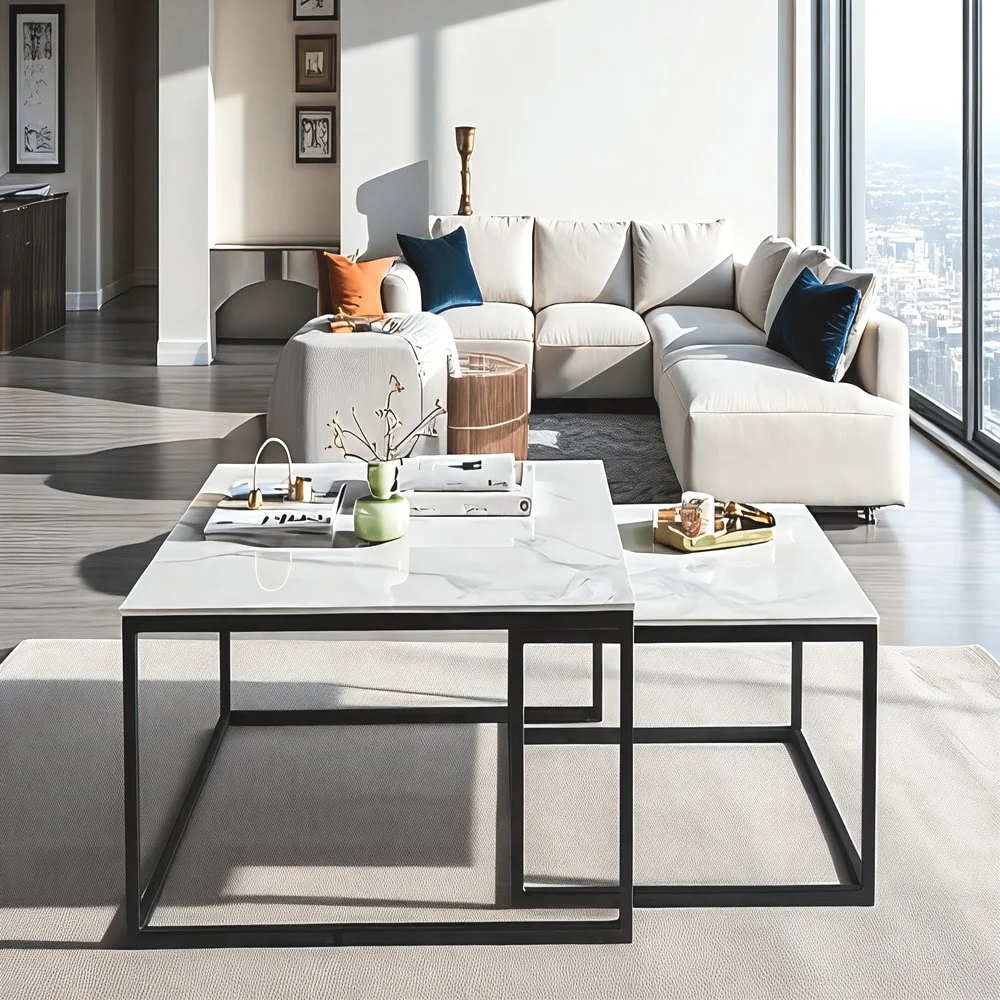 Marble Nesting Coffee Table Set
