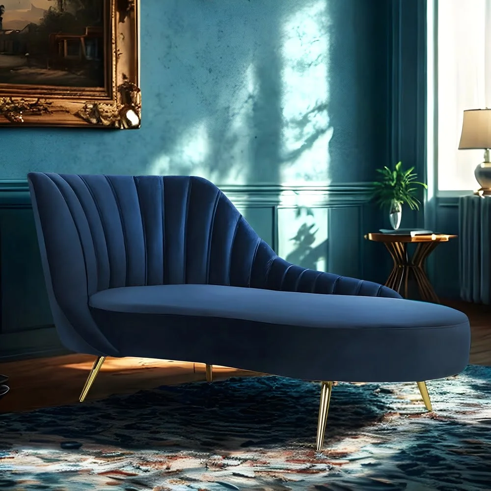 Midnight Muse Tufted Velvet Chaise Lounge