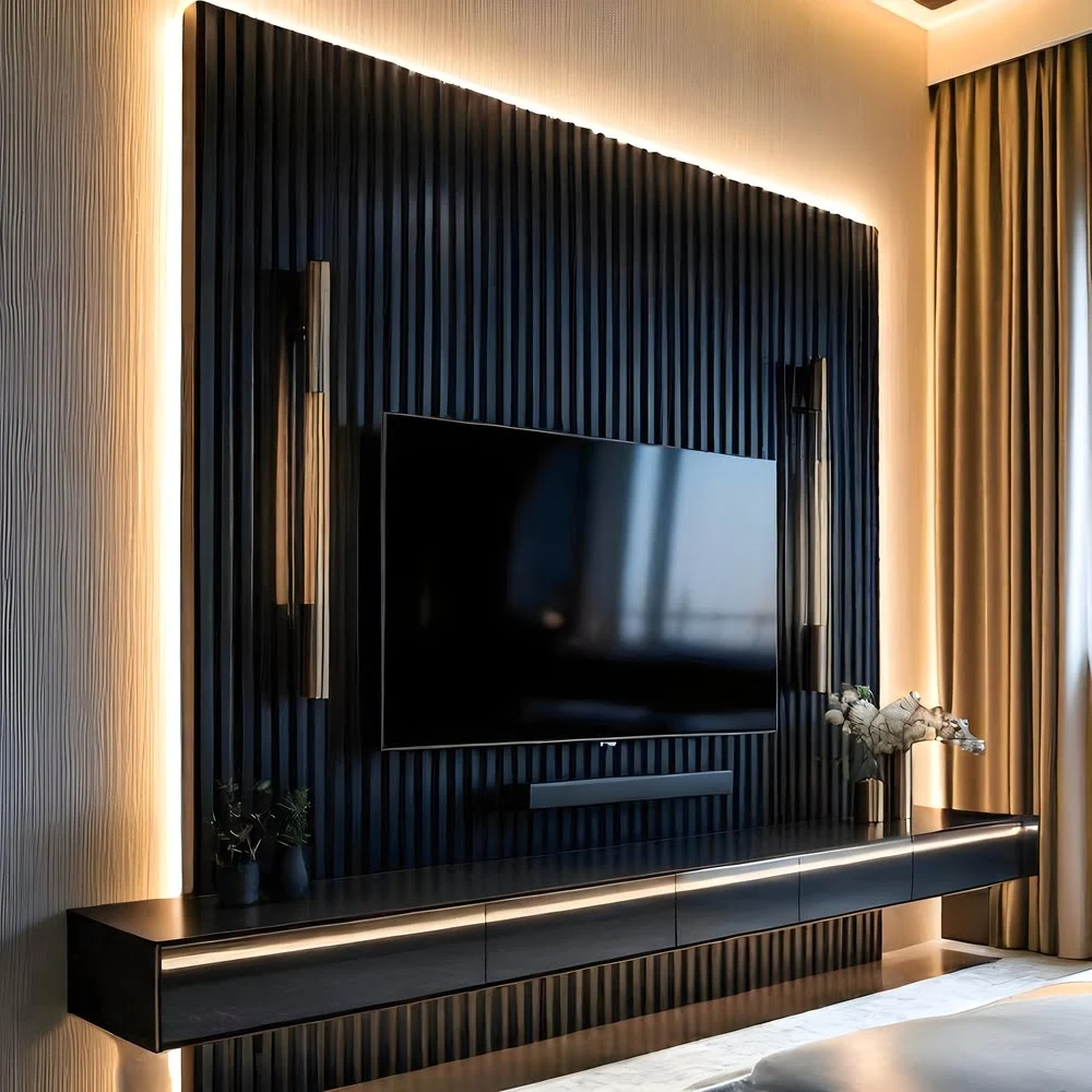 Obsidian Glow Wall-Mounted TV Unit