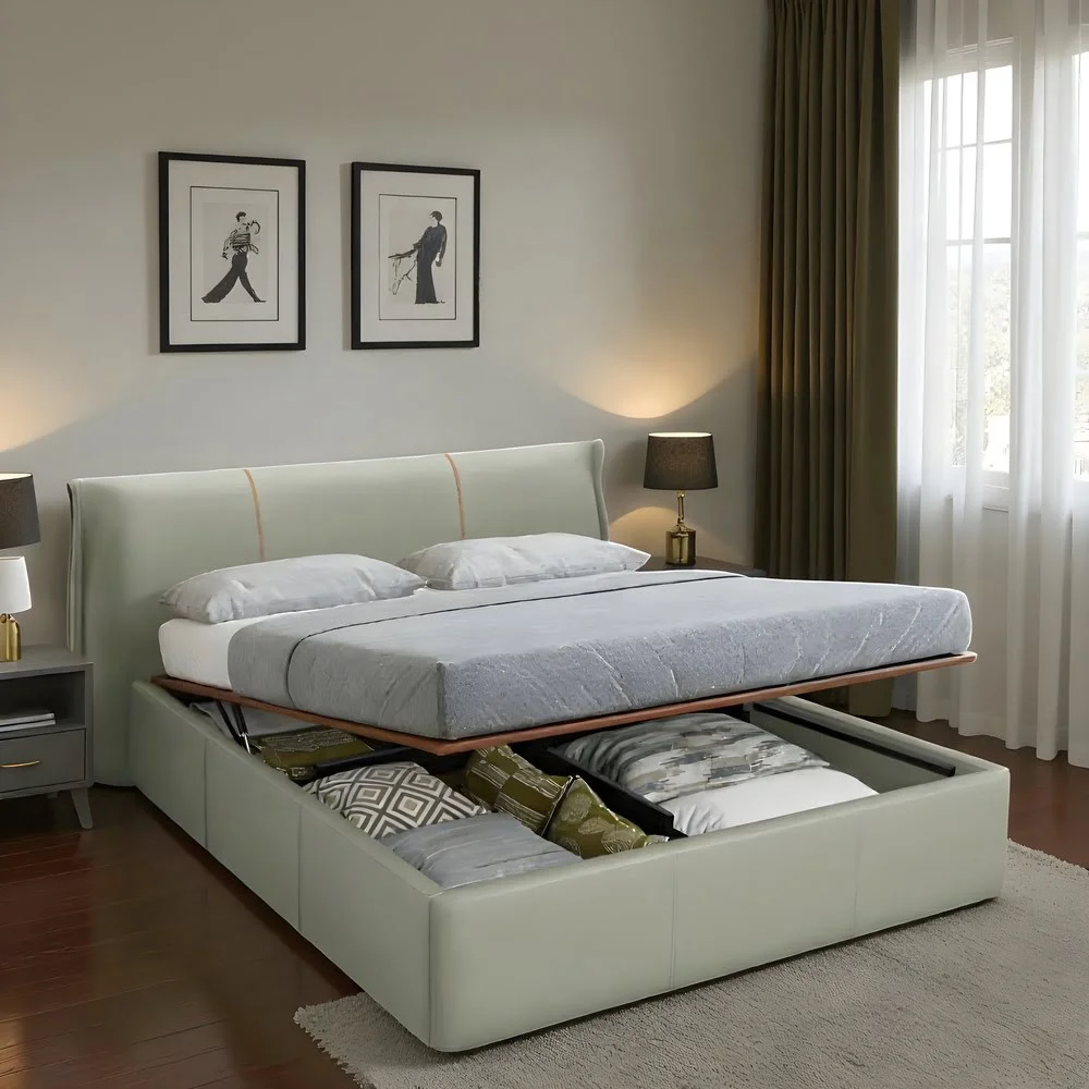 Sage Upholstered Hydraulic Bed