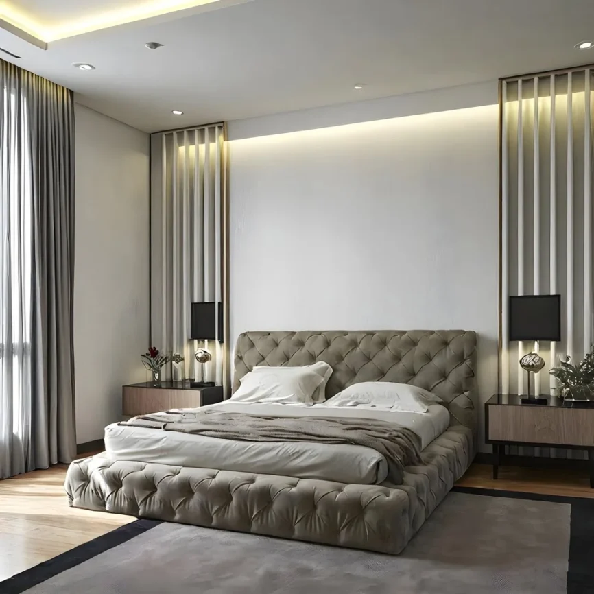Velvet Tuft Haven Bed