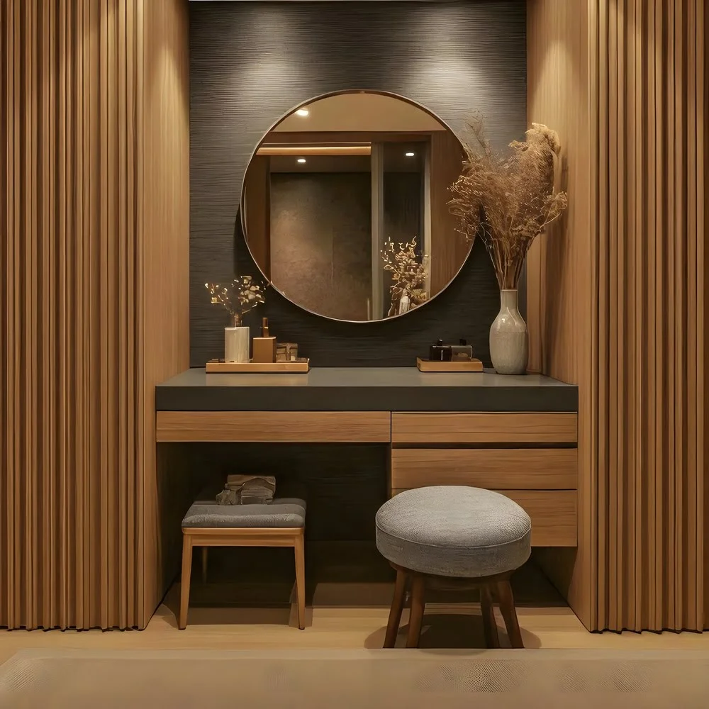 Zen Harmony Round Mirror Vanity Set