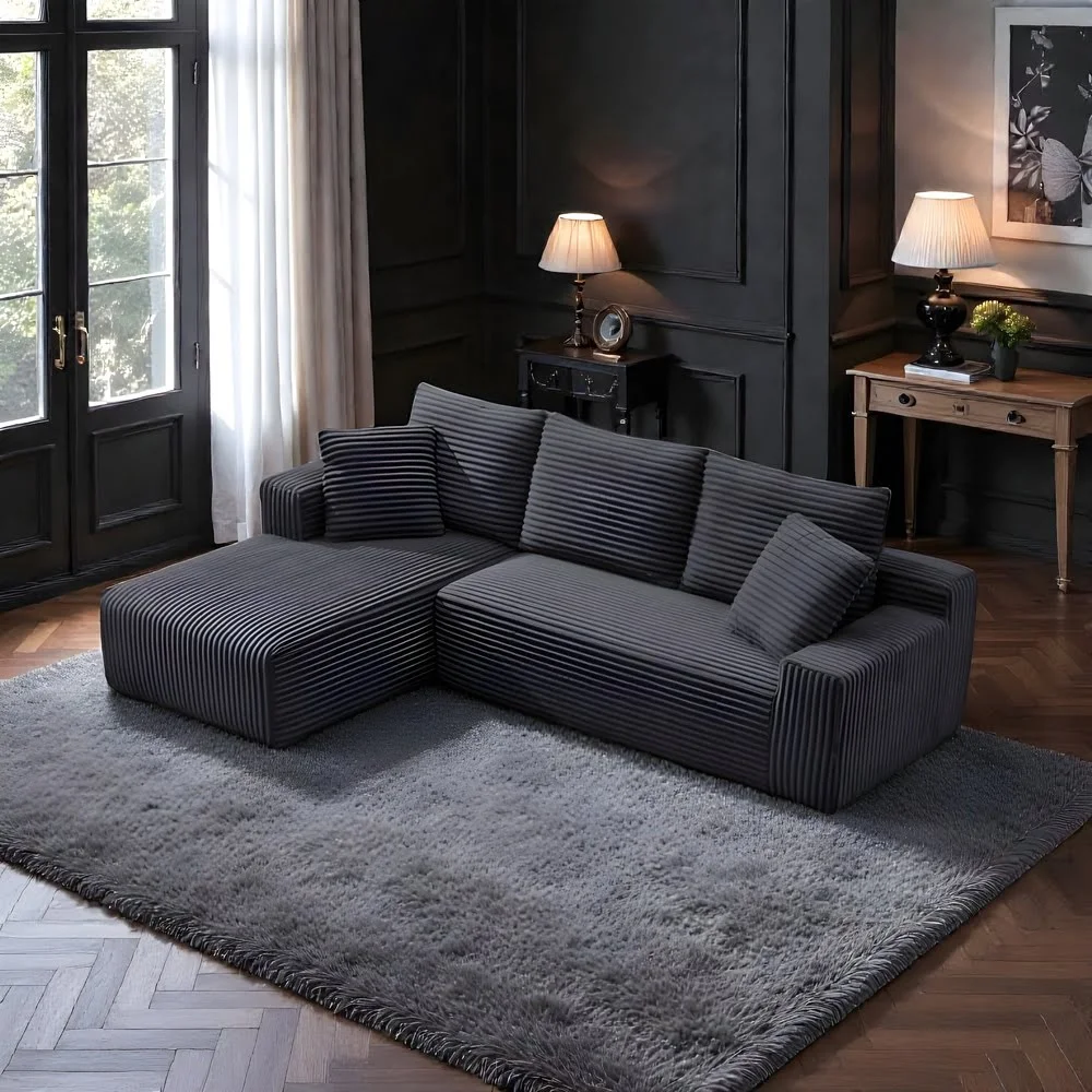 PlushCord Dark Grey Sectional