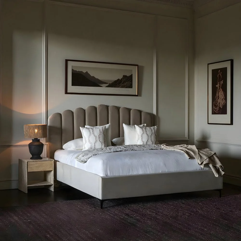 Luxe-Scallop-Tufted-Upholstered-Bed-in-Beige-Velvet