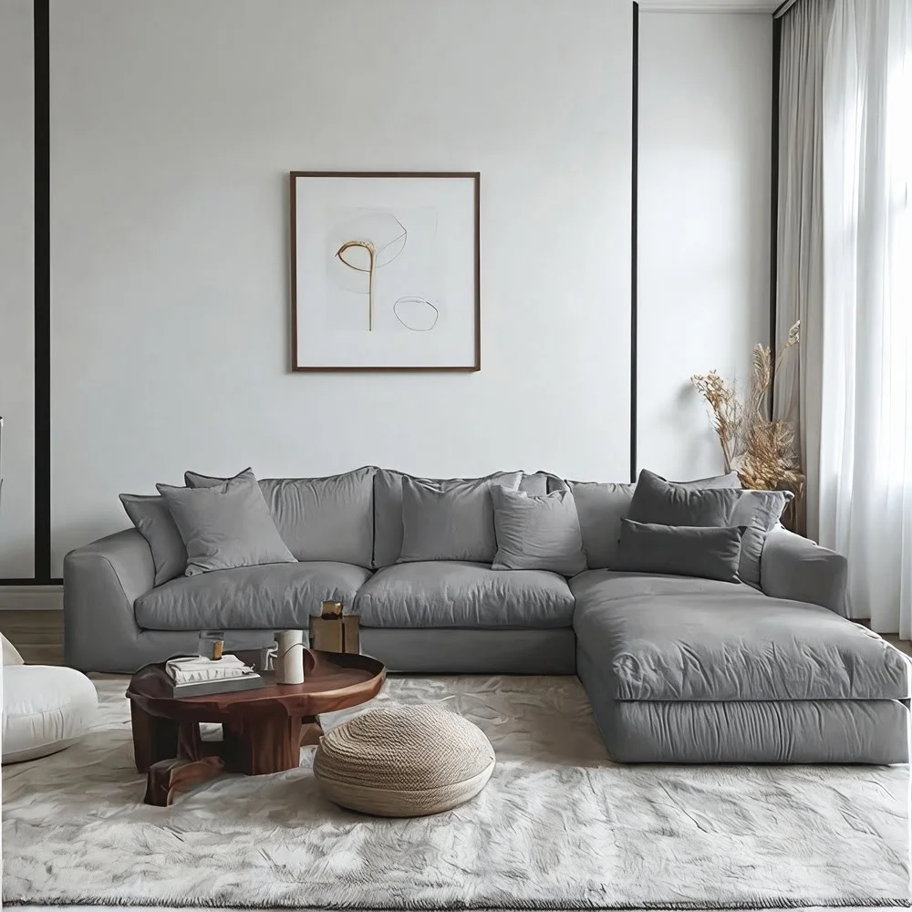 Zenith Grey L-Shaped Sectional Sofa