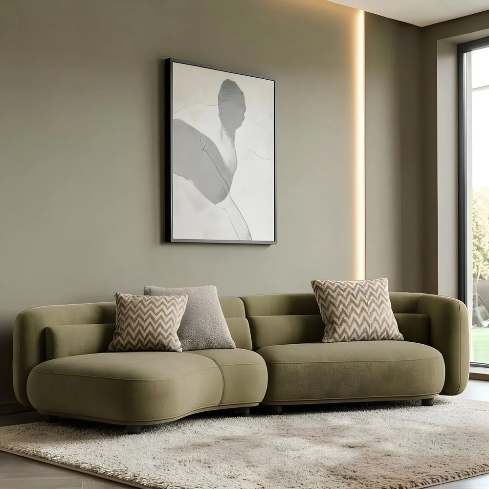 Modern Minimalist Curved Sofa