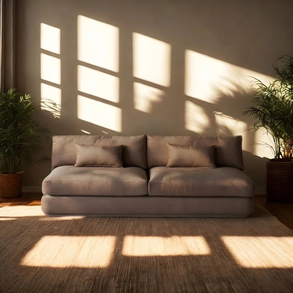 Solara Taupe Low-Profile Sofa