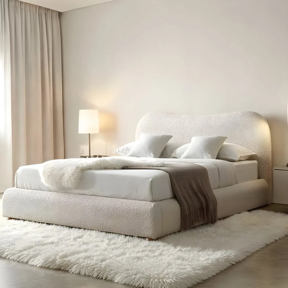 Luxe Bouclé Wave Bed