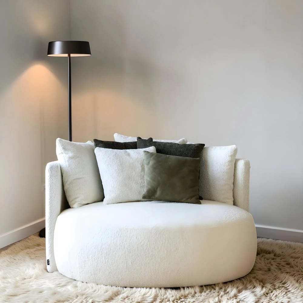 Coco Blanc — Oversized Round Bouclé Cuddle Chair