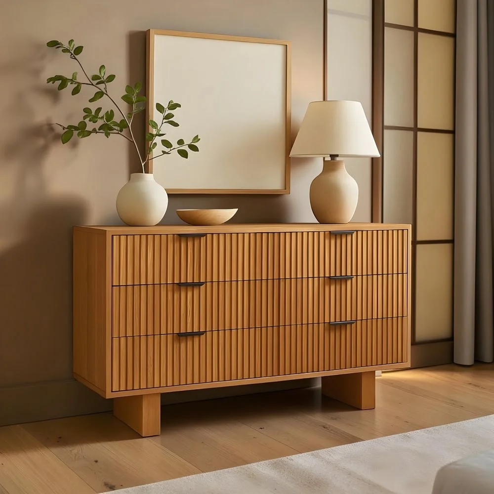 Keiro Natura — Fluted 6-Drawer Chest of Drawers