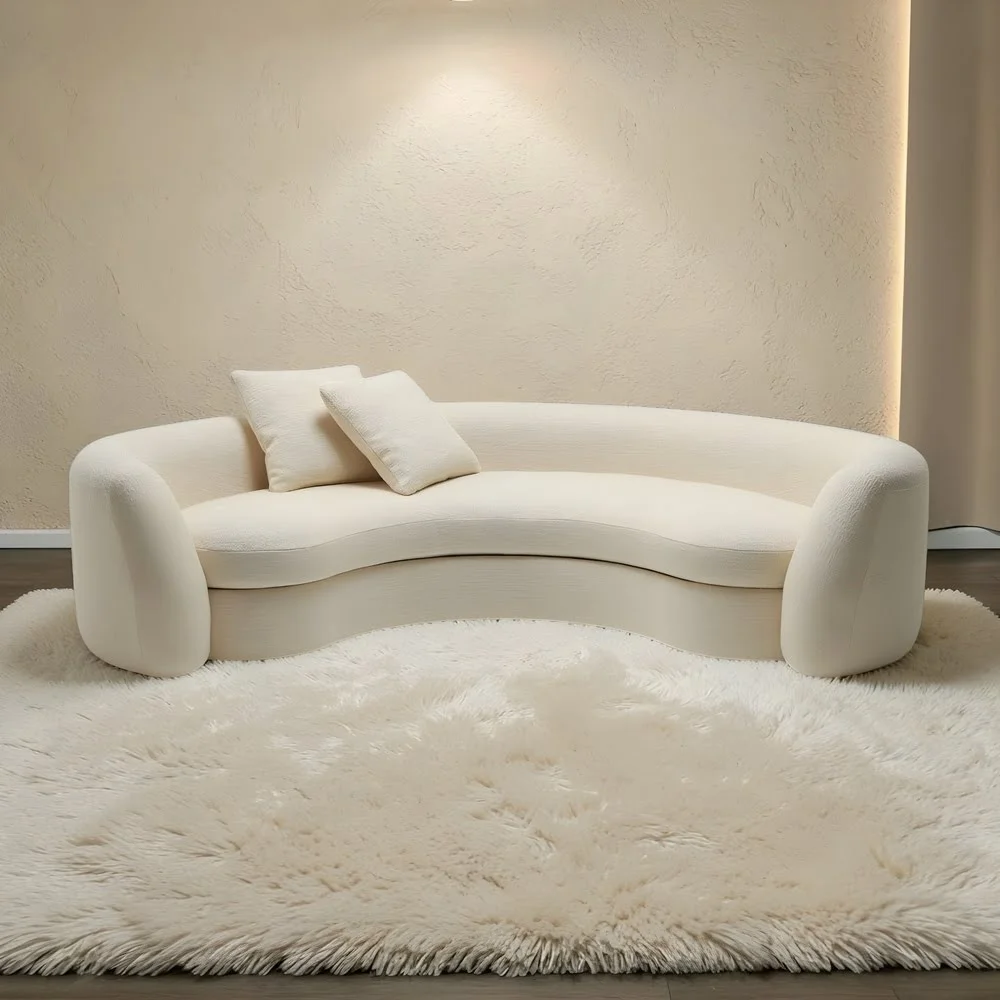 Luna Arc — Curved Bouclé Statement Sofa