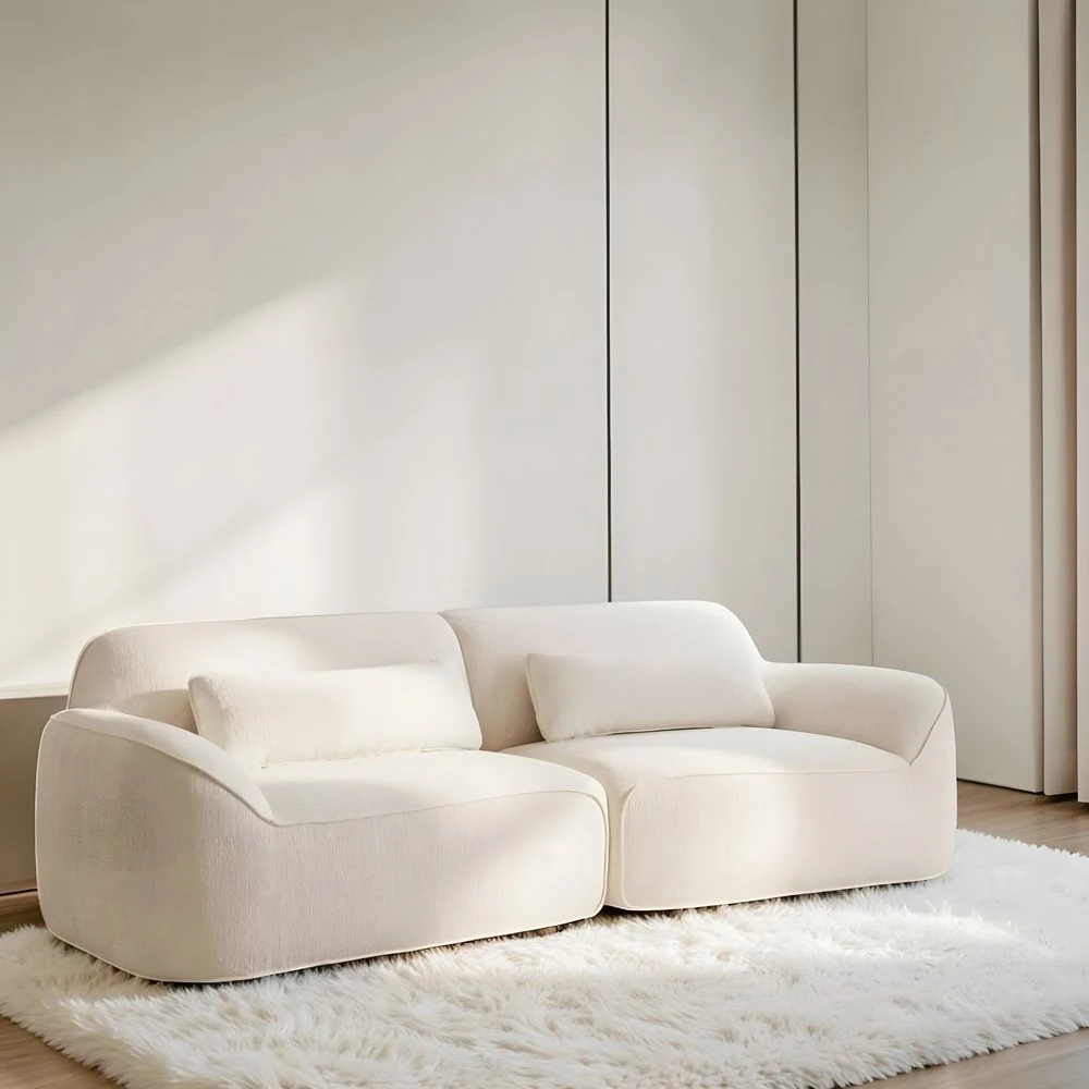 Nuvola Cream — Modular Bouclé Curved Sofa