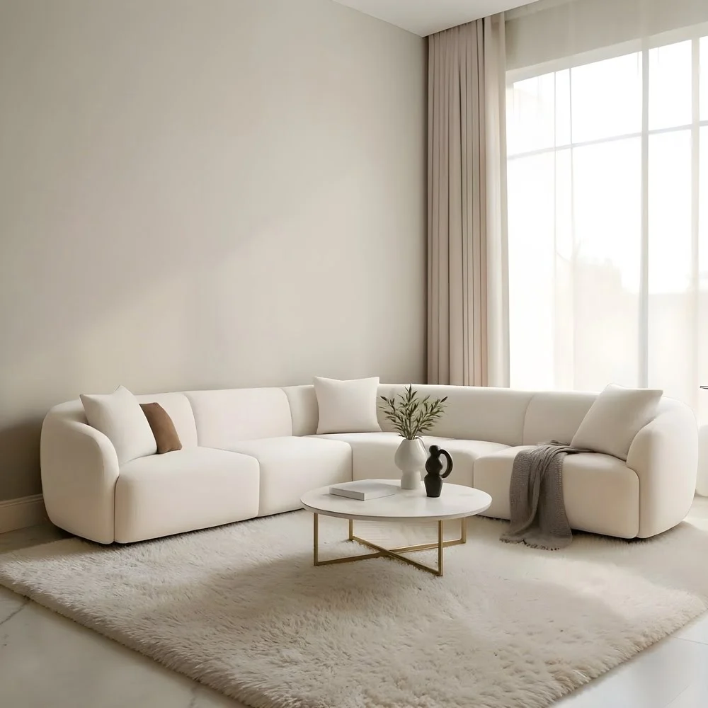 Sereno Cream — L-Shape Modular Sectional Sofa