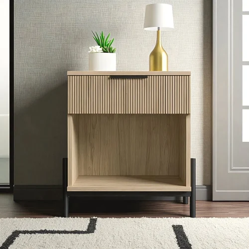 Contemporary Ribbed Nightstand