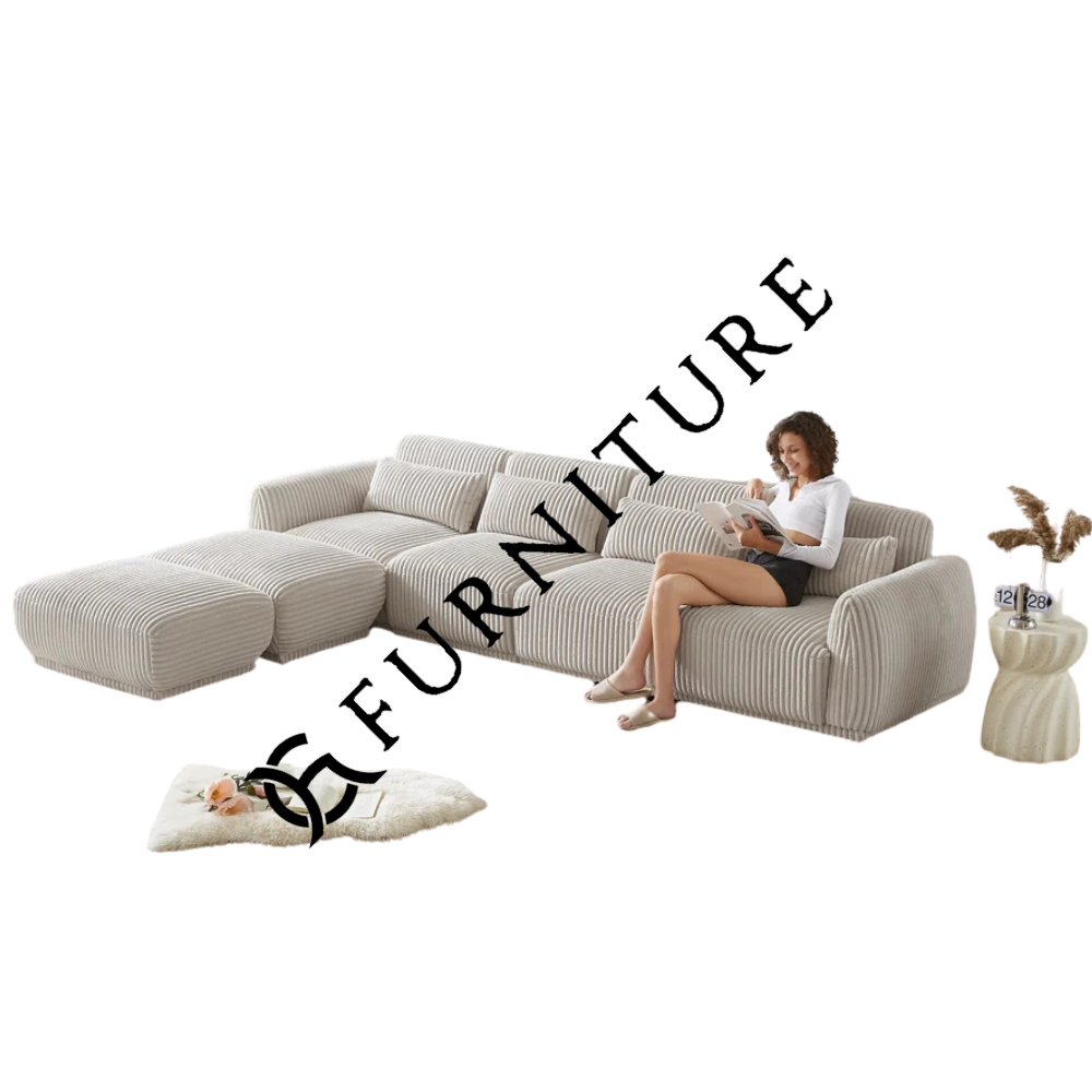 6 - Piece Upholstered Sectional With Ottoman
