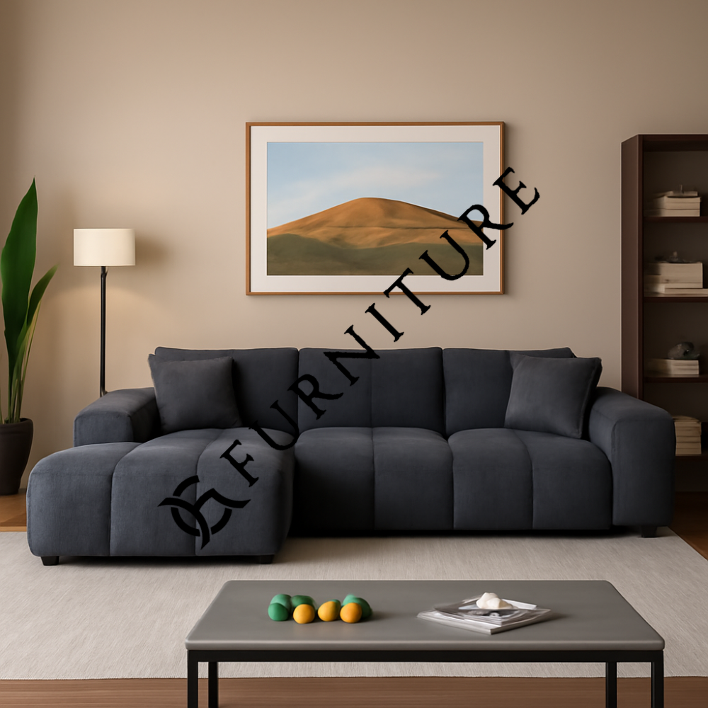 Luxury Oversized L-Shaped Chenille Chaise Lounge Sectional Sofa